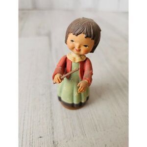 Anri band leader wooden girl band figurine statue Italian Italy vintage‎